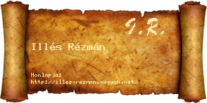 Illés Rézmán névjegykártya